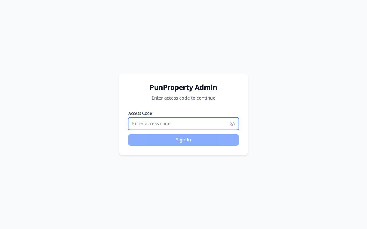 Preview of PunProperty Admin